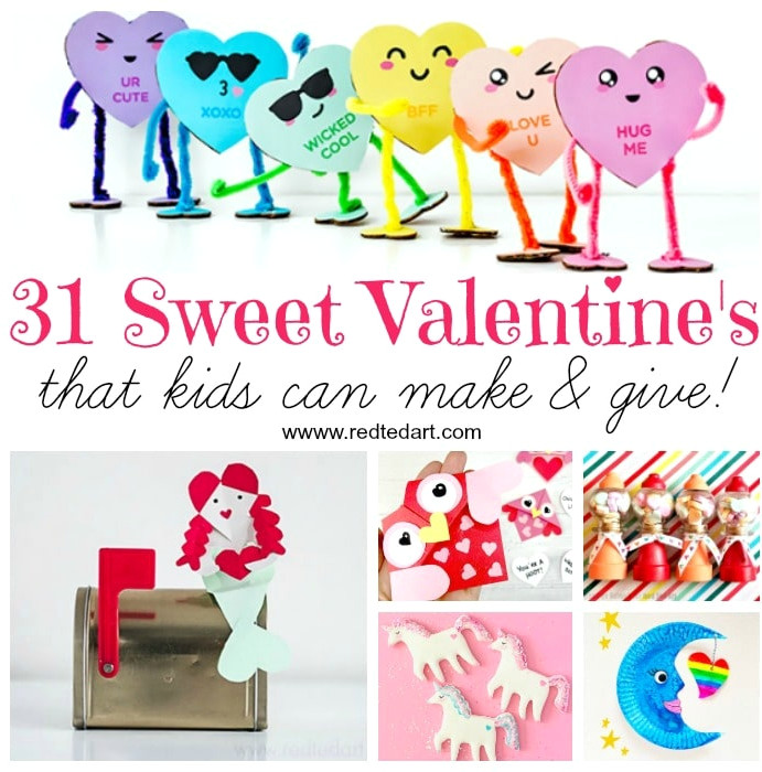 Sweet Valentine's Day Crafts Kids can Make and GIVE! Cute & Easy Valentine's Ideas For Kids and in the Classroom - brand new Valentine's Day Ideas to try out with the kids at home or classroom! Valentine's Day Crafts #valentines #kids #gifts