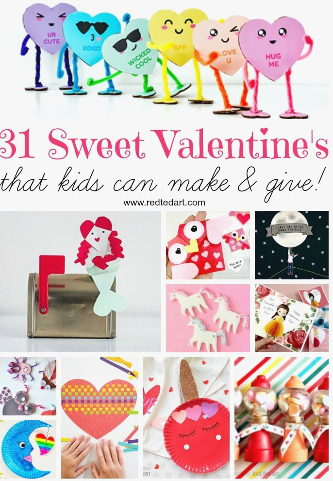Sweet Valentine's Day Crafts Kids can Make and GIVE! Cute & Easy Valentine's Ideas For Kids and in the Classroom - brand new Valentine's Day Ideas to try out with the kids at home or classroom! Valentine's Day Crafts #valentines #kids #gifts
