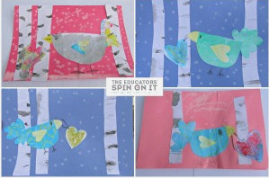 Winter Bird Heart Cards from The Educators' Spin On It