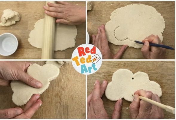 Make your salt dough shapes - Salt Dough Rainbow Hearts