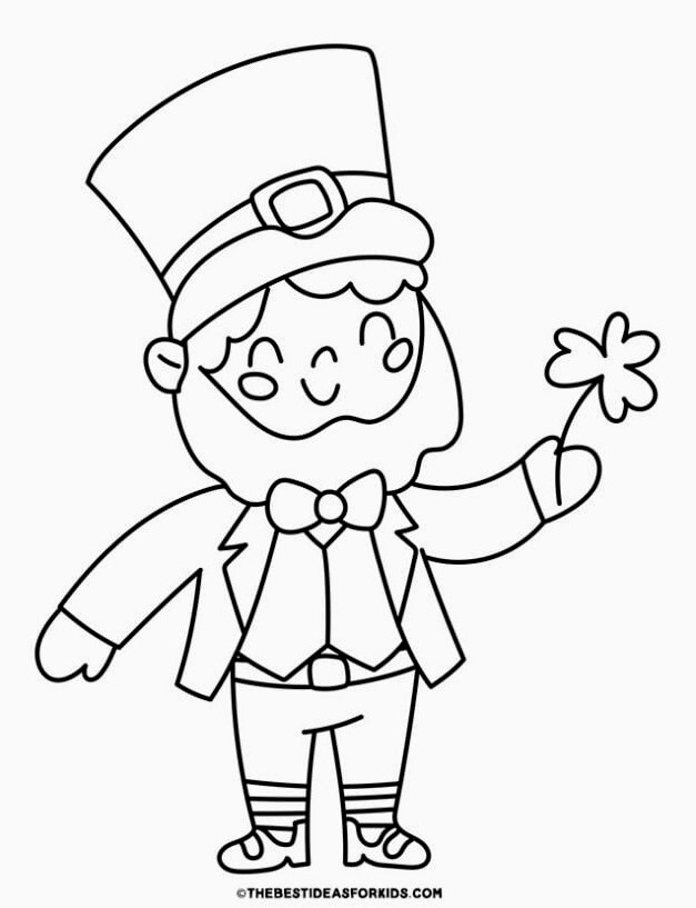 cute leprechaun coloring page
