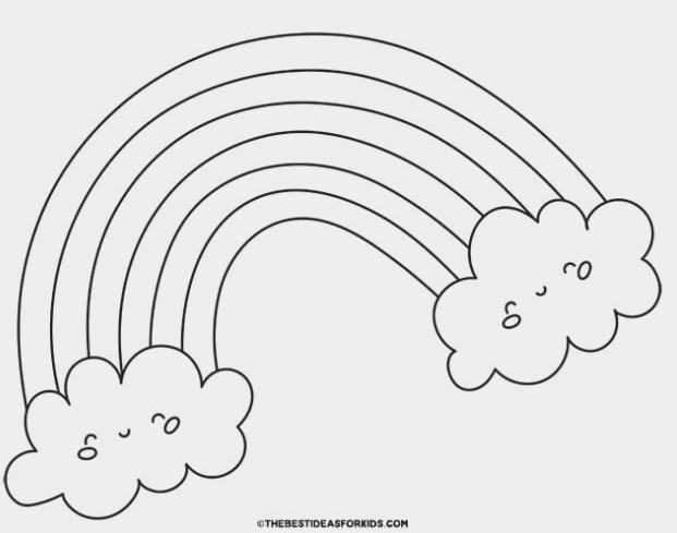 cute rainbow coloring page