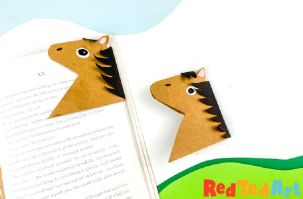 horse bookmark ready for reading