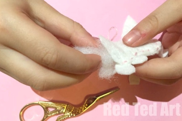 how to sew a felt softy with kids, adorable little bunny craft for Easter