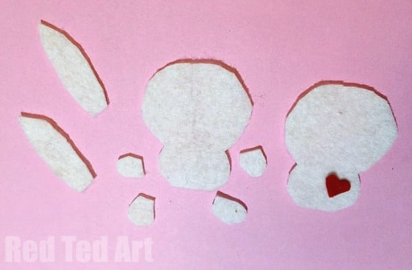 how to sew a felt softy with kids. Adorable little bunny craft for Easter