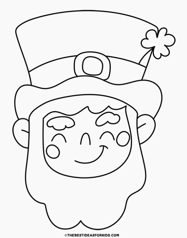 leprechaun face coloring page