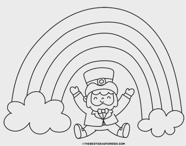 leprechaun rainbow coloring page
