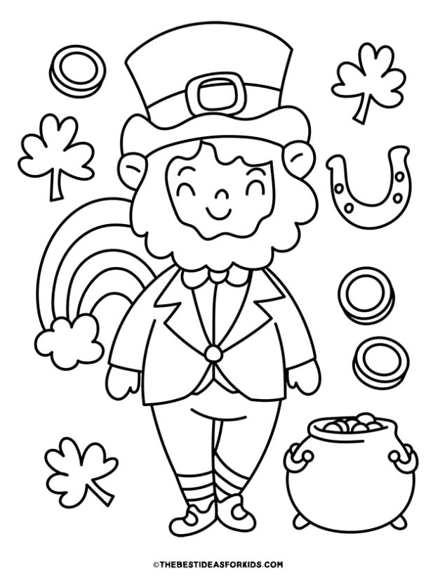 lucky leprechaun coloring page