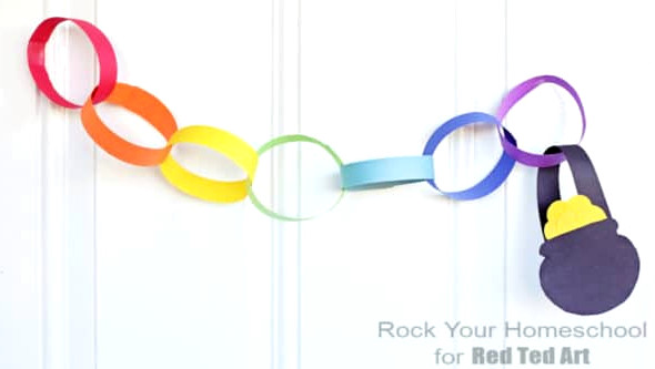 finished paper rainbow craft for preschool