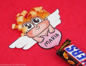 classroom valentines printable cupid candy gifts