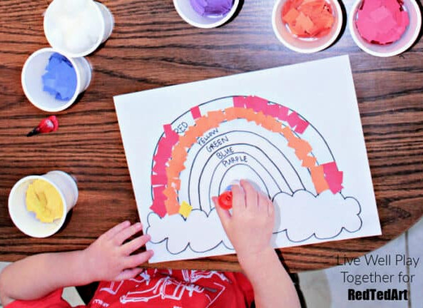 paper rainbow craft preschooler