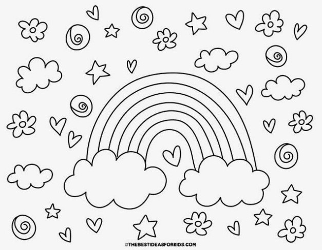 rainbow pattern coloring page