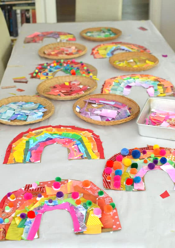 Rainbow Collages for St Patrick's Day Crafting