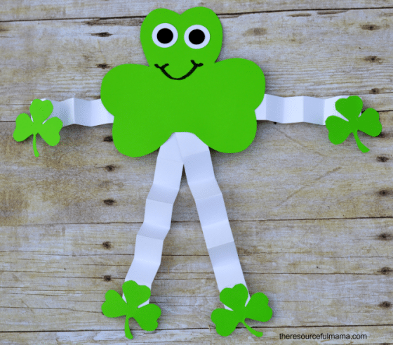 Fun paper shamrock puppet