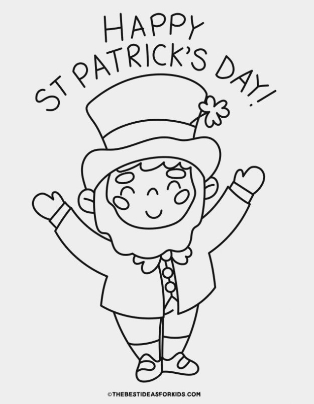 st patricks day leprechaun coloring page