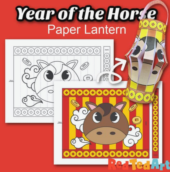 year of the horse lantern paper craft