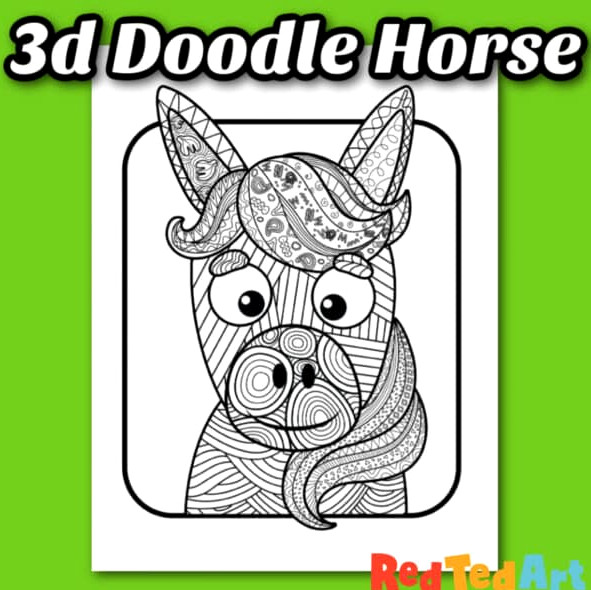 Charming 3d Horse Cut and Paste activity