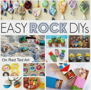 Rock crafts for kids. Loose Parts Nature Art - create Pebble Art with Kids this summer. Fun Rock Crafts for kids of all ages! #summer #natureart #looseparts #rocks #pebbles #beach