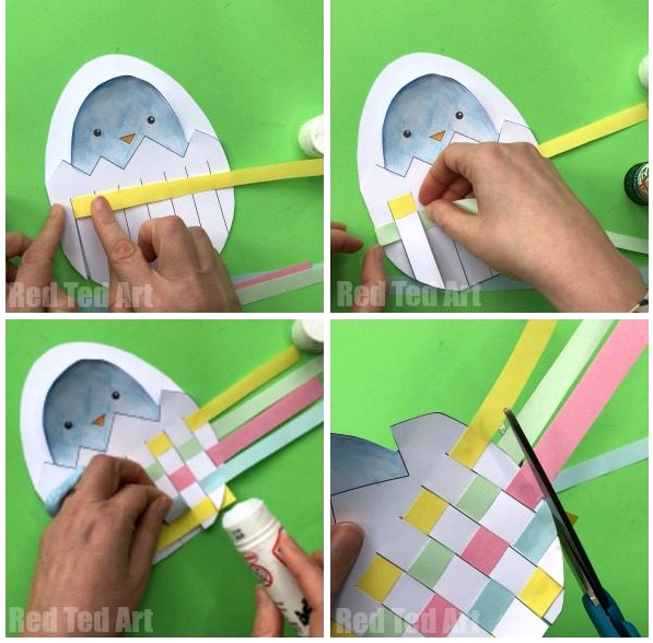 Easter egg paper weaving process - how to make a card