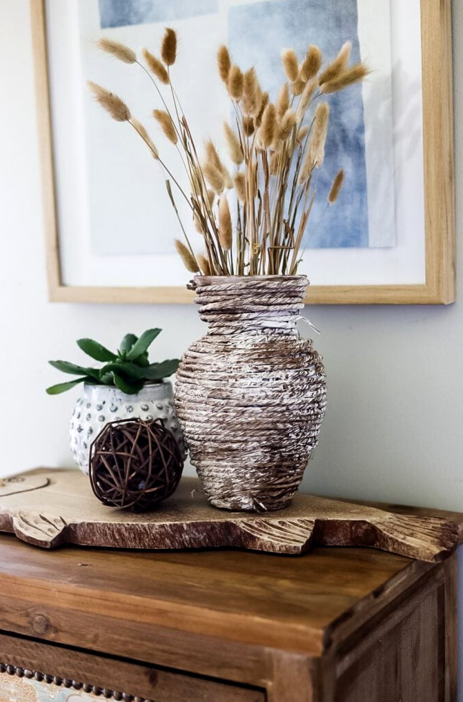 vase with bunny tails