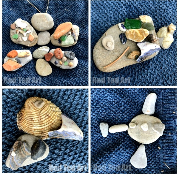Loose Parts Nature Art - create Pebble Art with Kids this summer. Fun Rock Crafts for kids of all ages! #summer #natureart #looseparts #rocks #pebbles #beach