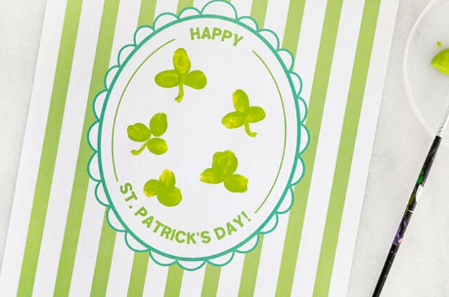 Painting stems on shamrocks