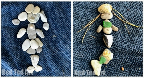 Loose Parts Nature Art - create Pebble Art with Kids this summer. Fun Rock Crafts for kids of all ages! #summer #natureart #looseparts #rocks #pebbles #beach