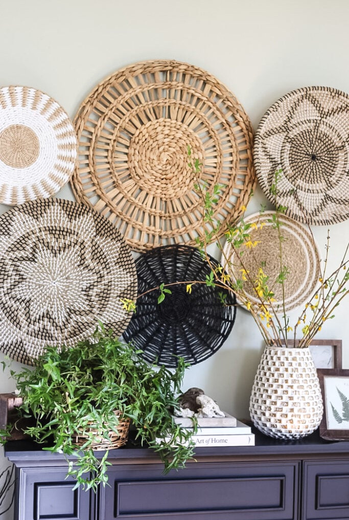 basket wall above the mantle