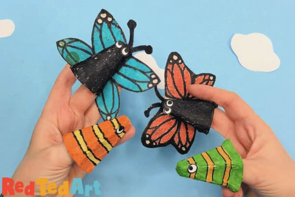 butterfly craft made from an egg carton