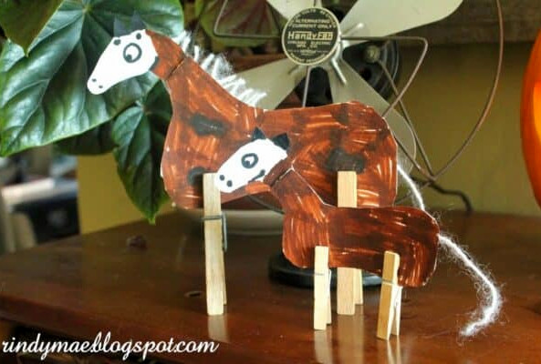 horses made with clothespins