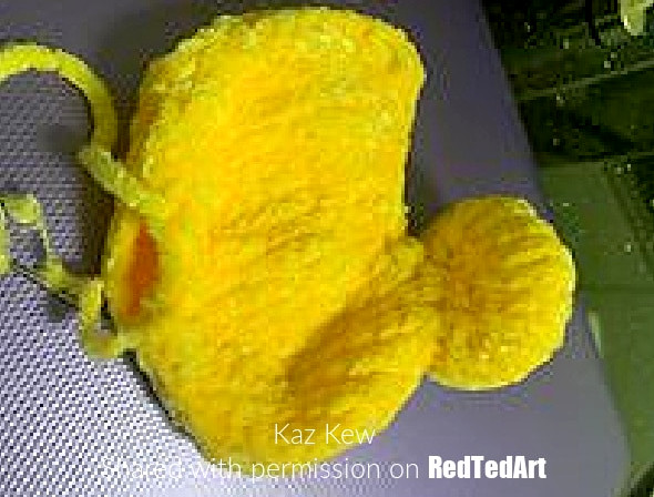 closing the knitted duck pattern