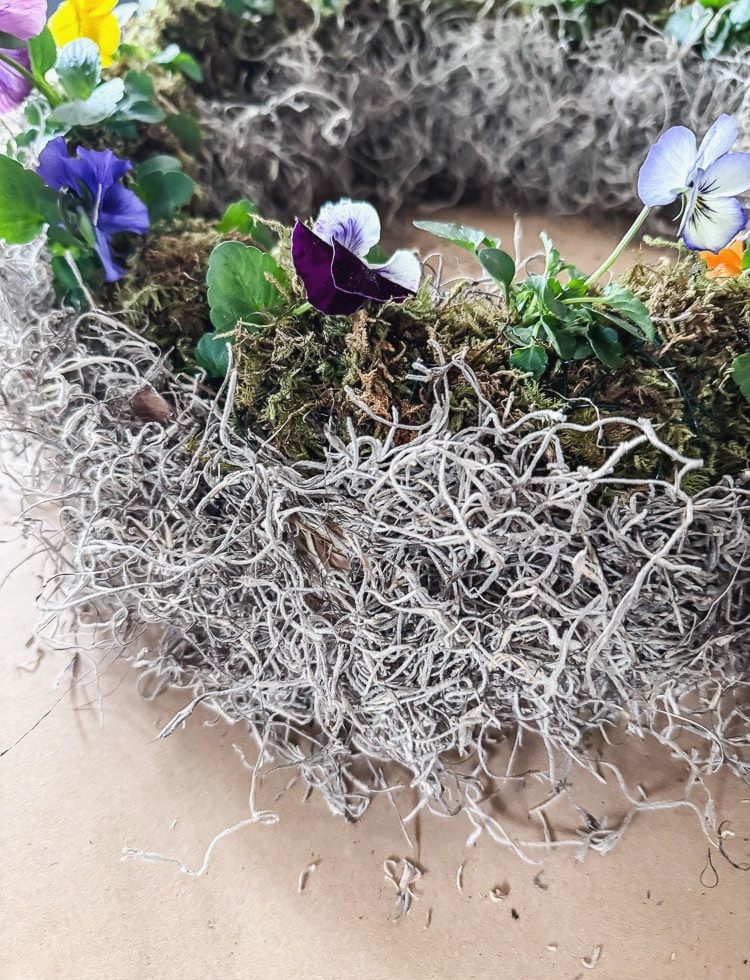 spanish moss on a wreath