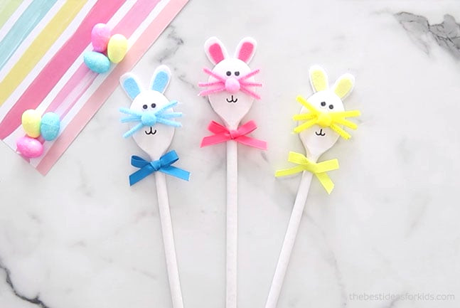 Attach Bows to Bunny Spoons