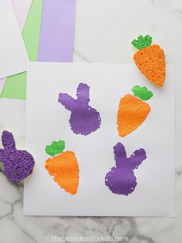Bunny Easter Sponge Painting