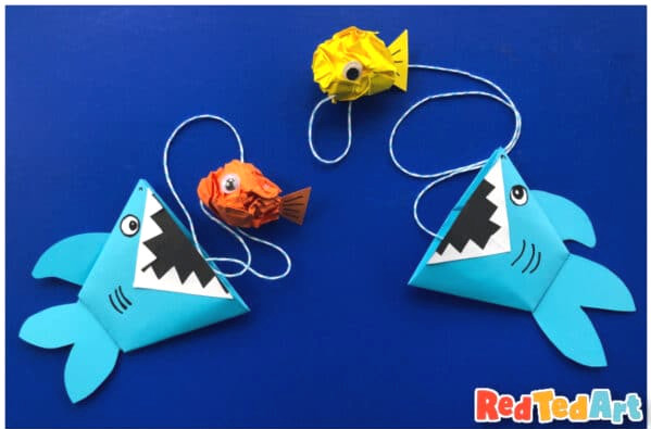folded paper shark toy