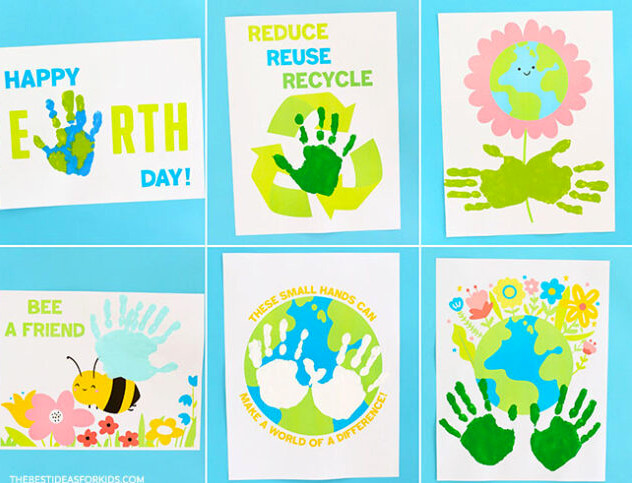 Printable Earth Day Handprint Artwork Designs