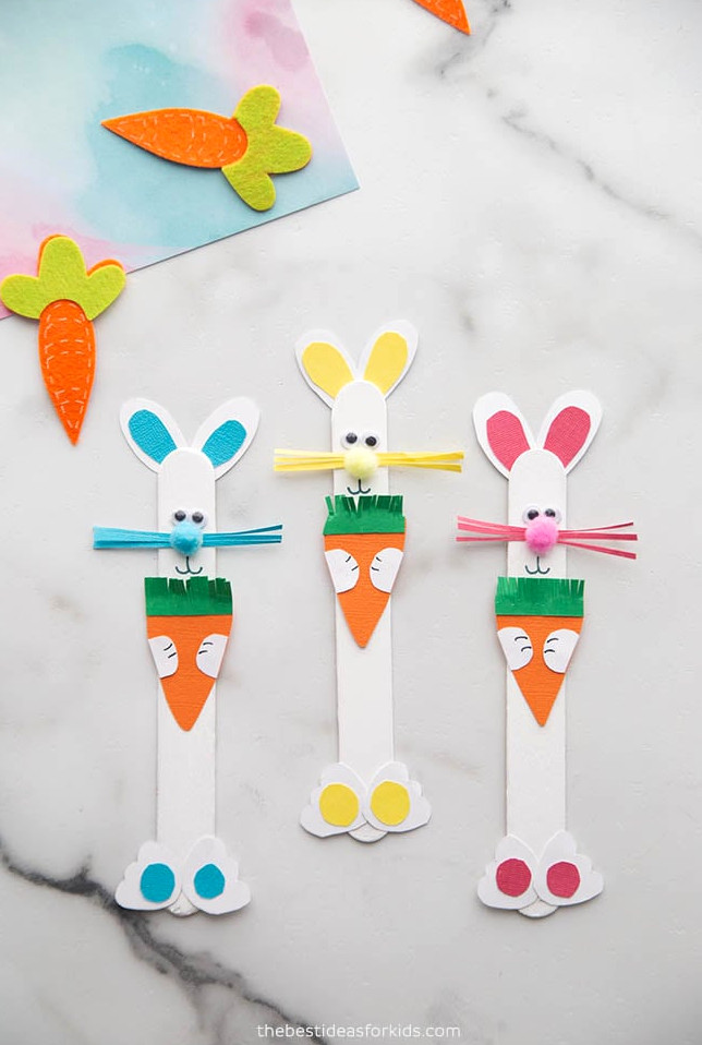 Easter Bunny Popsicle Stick Craft for Kids