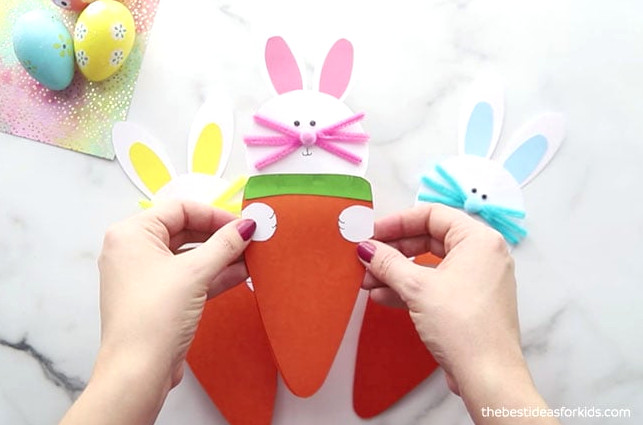 Easter Bunny and Carrot Greeting Card