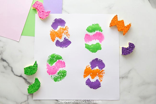 Easter Egg Sponge Stamp Crafts