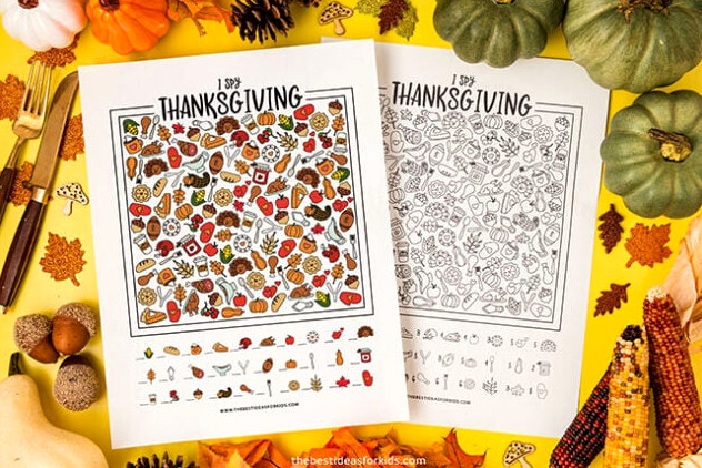 Free Printable I Spy Thanksgiving Sheets