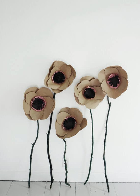 giant flowers made from cereal boxes