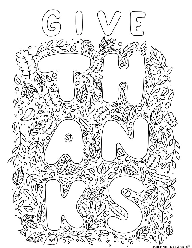 Give Thanks Coloring Page