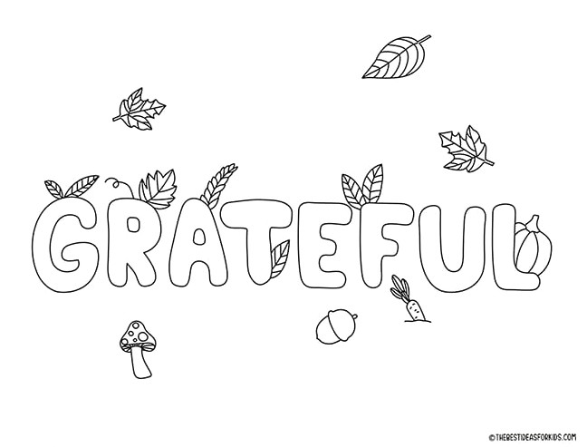 Grateful Coloring Page