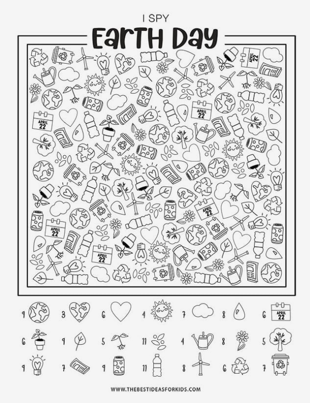 I spy earth day printable