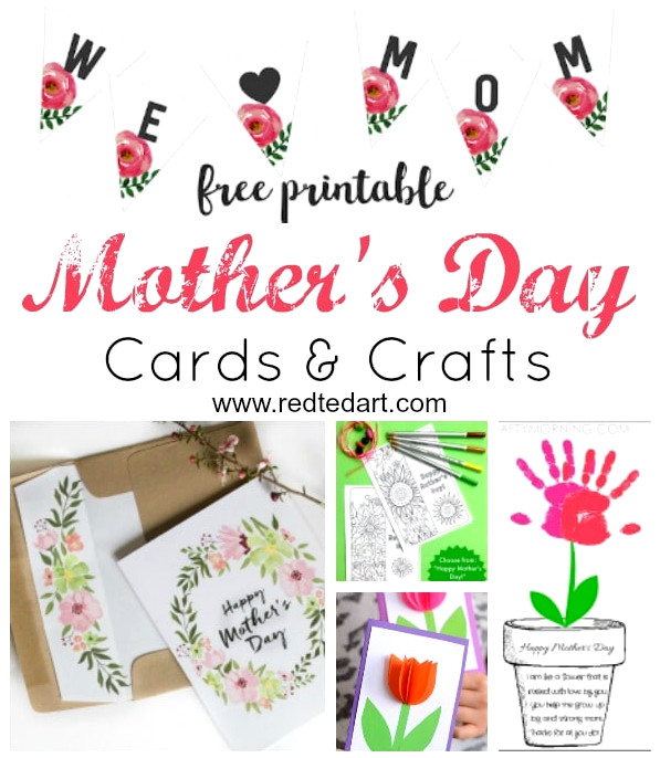 Printable Mothers Day Cards & Crafts – Red Ted Art – Kids Crafts