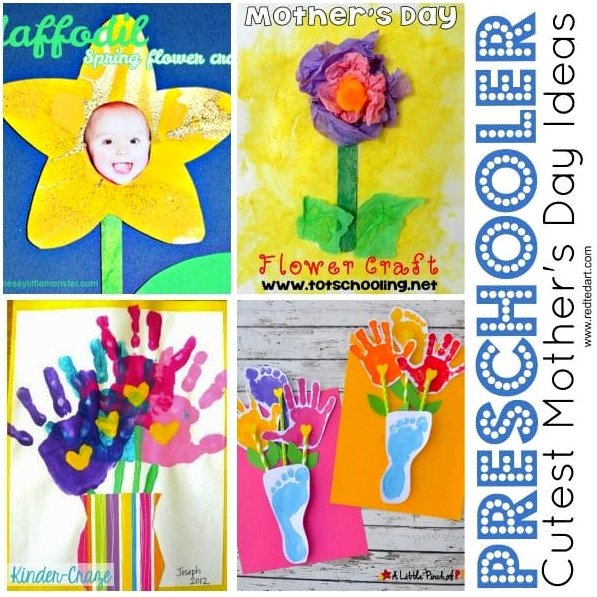 Mother's Day Crafts for Preschoolers - card making, including photo mother's day cards and handprint art