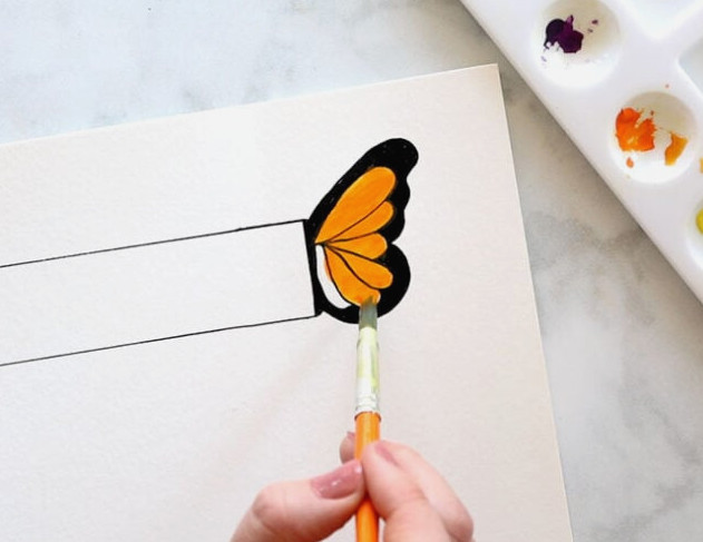 Paint Butterfly with Watercolors