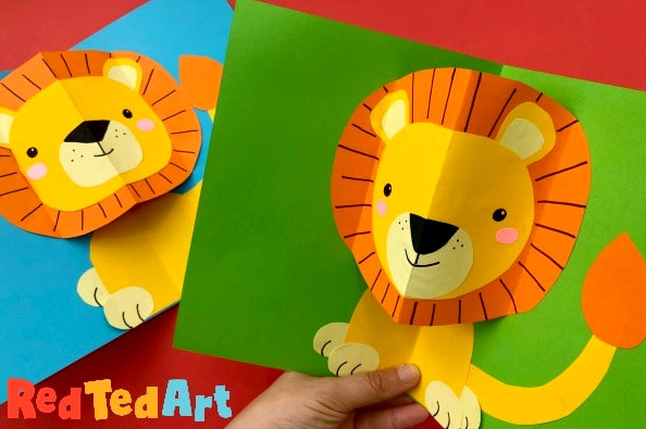Pop Up Lion greeting card