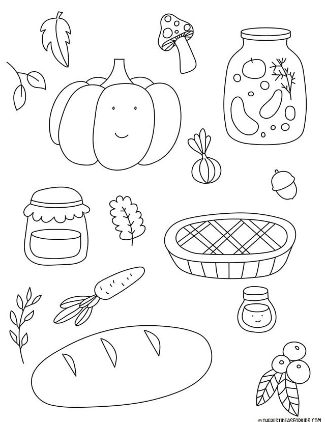 Thanksgiving Food Coloring Page