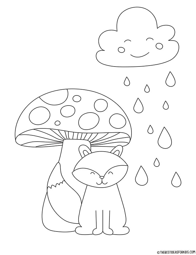 Thanksgiving Fox Coloring Page